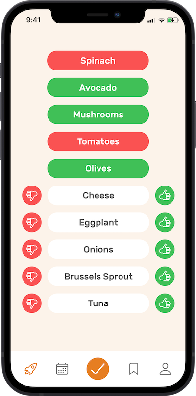 app refference selection screen